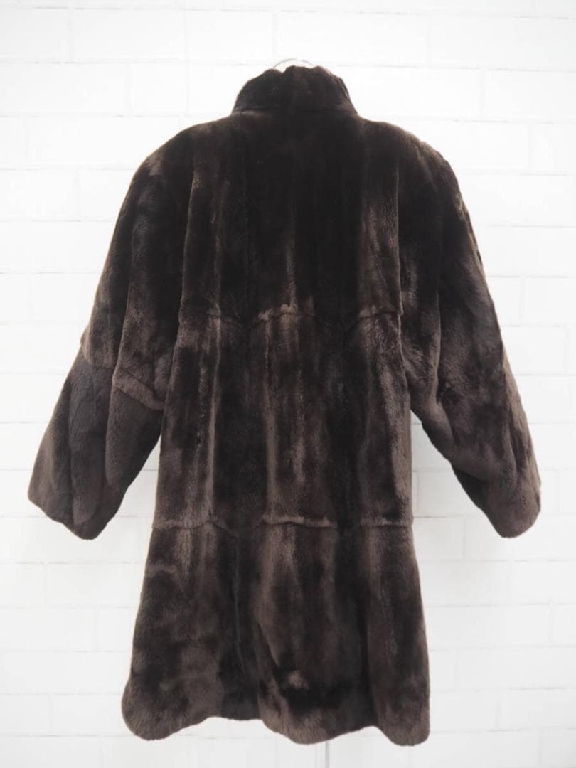 超美品！高級毛皮ムートンロング毛皮コートMICHEL KLEN