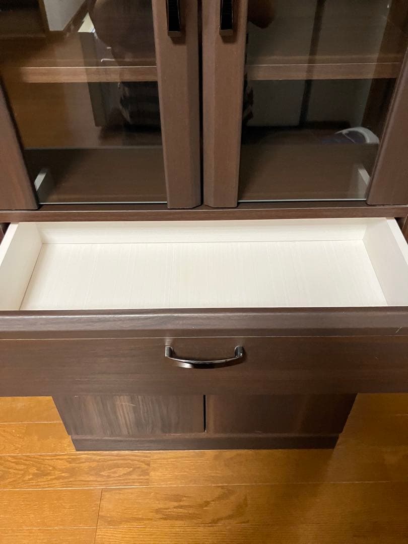 サイドボード　カップボード　ダークブラウン　白井産業