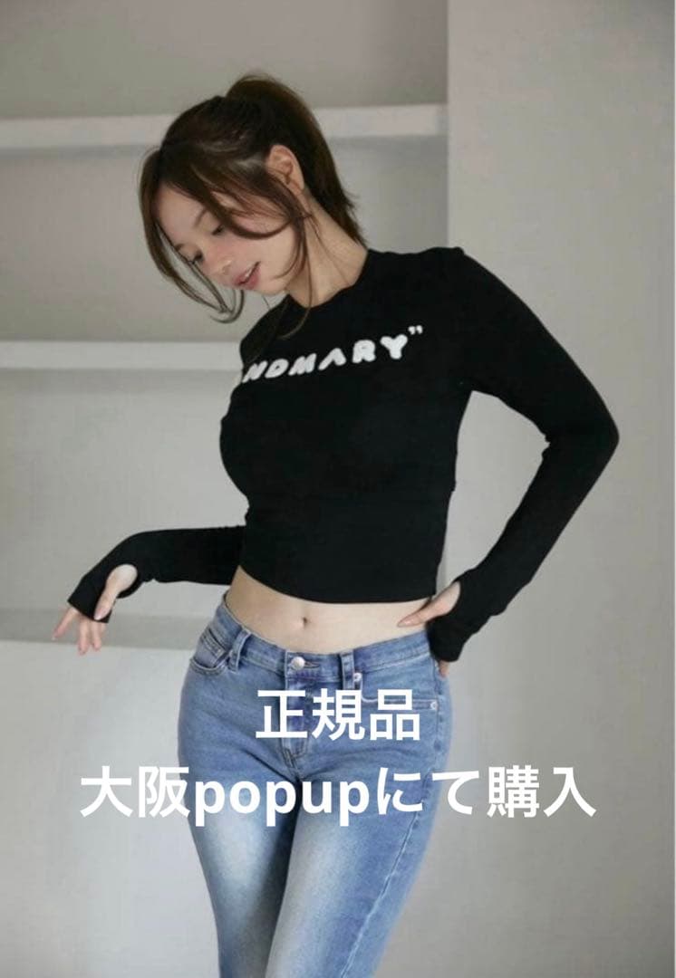 トップス ANDMARY Mary logo tops black