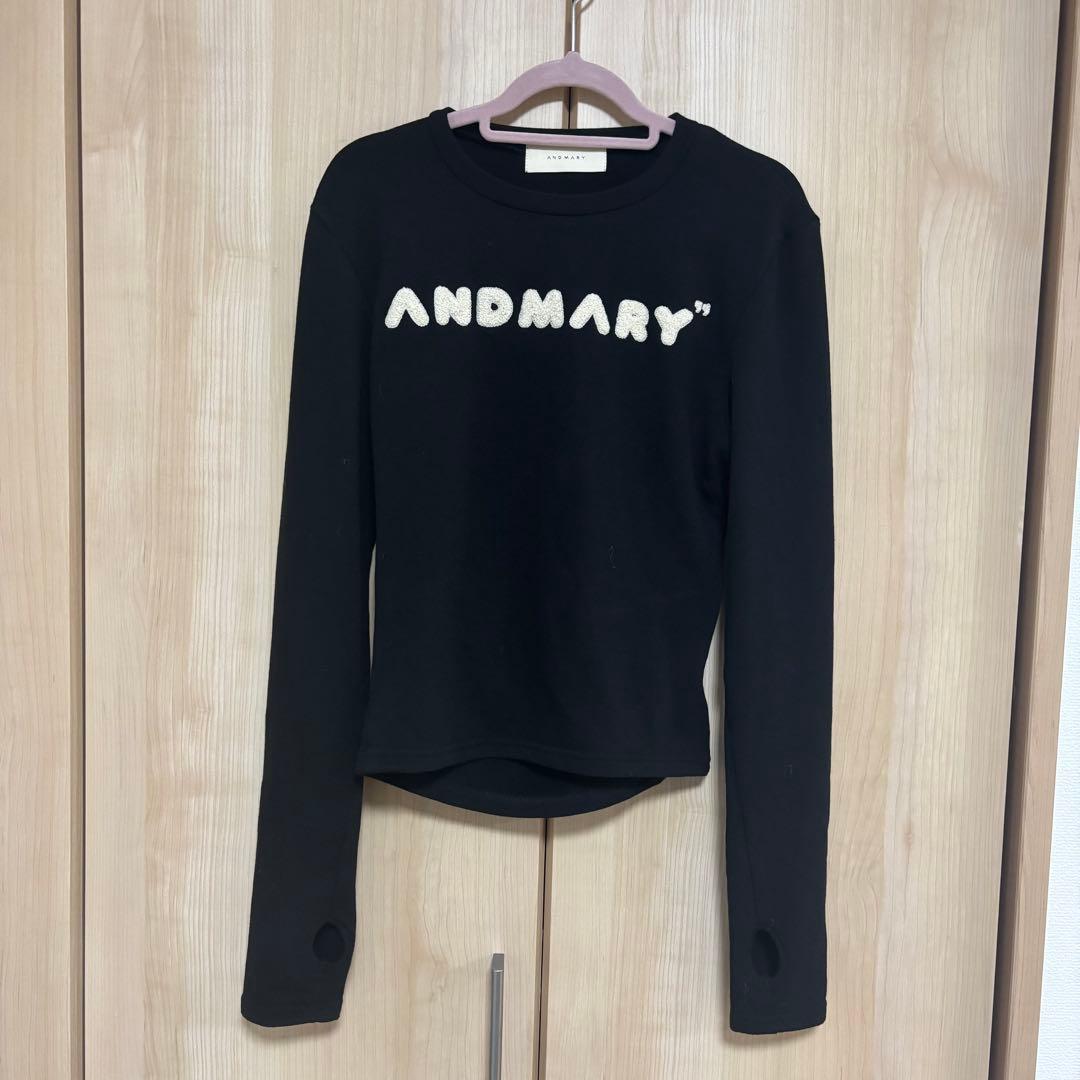 トップス ANDMARY Mary logo tops black