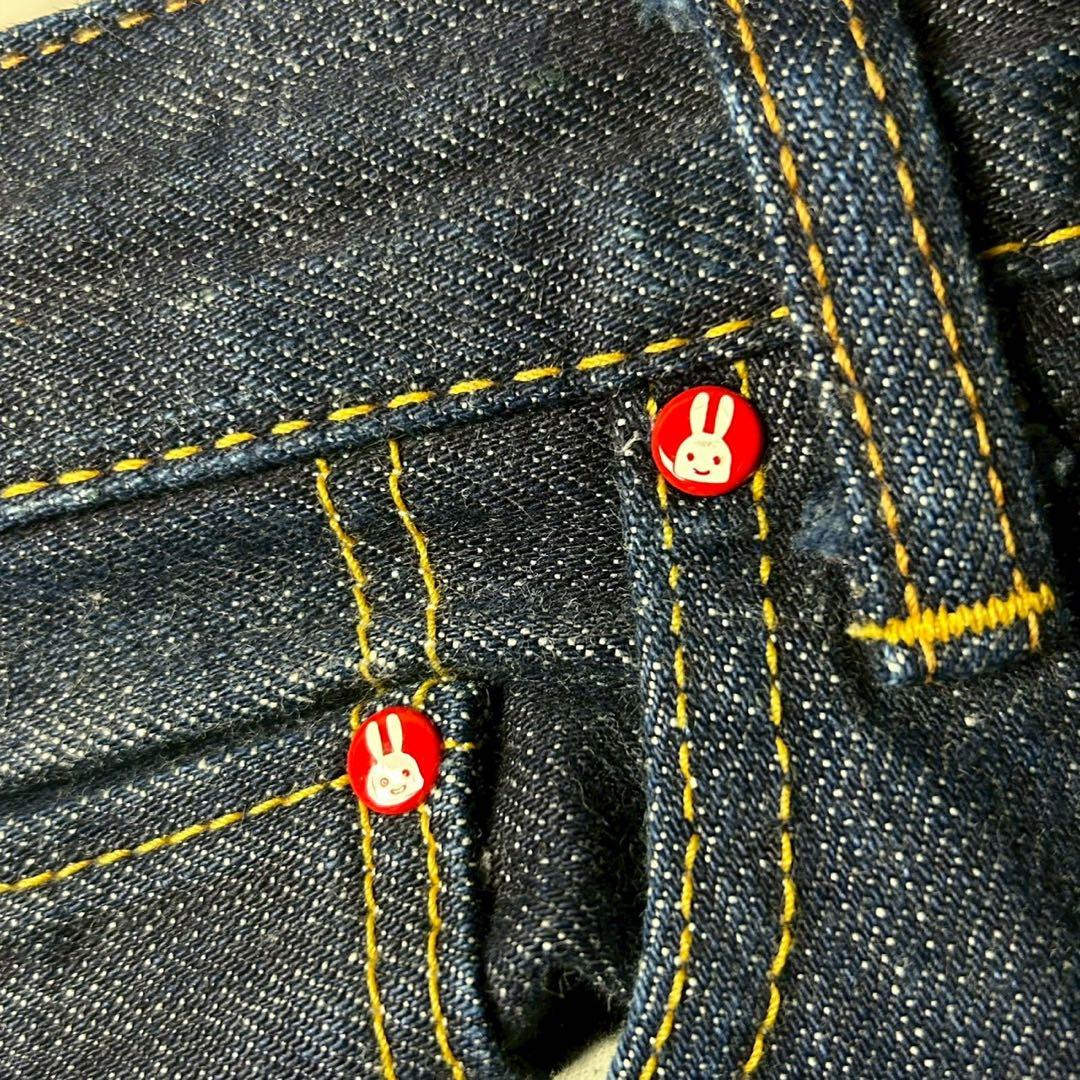 美品 CUNE デニムパンツ 36インチ 2連ウサギ リジットデニム 濃紺