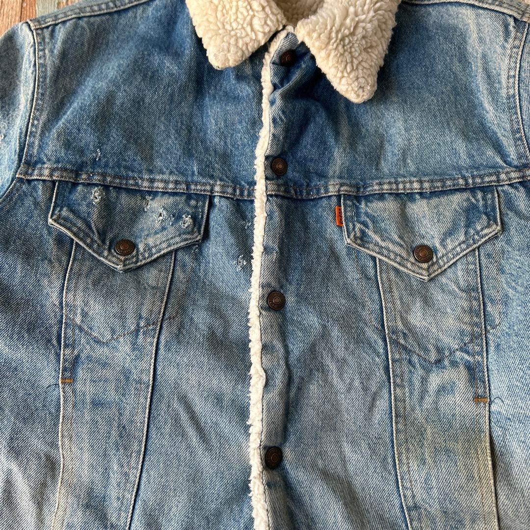 鬼ヒゲ 70s Levi’s USA製 デニムジャケット ボア付き Gジャン