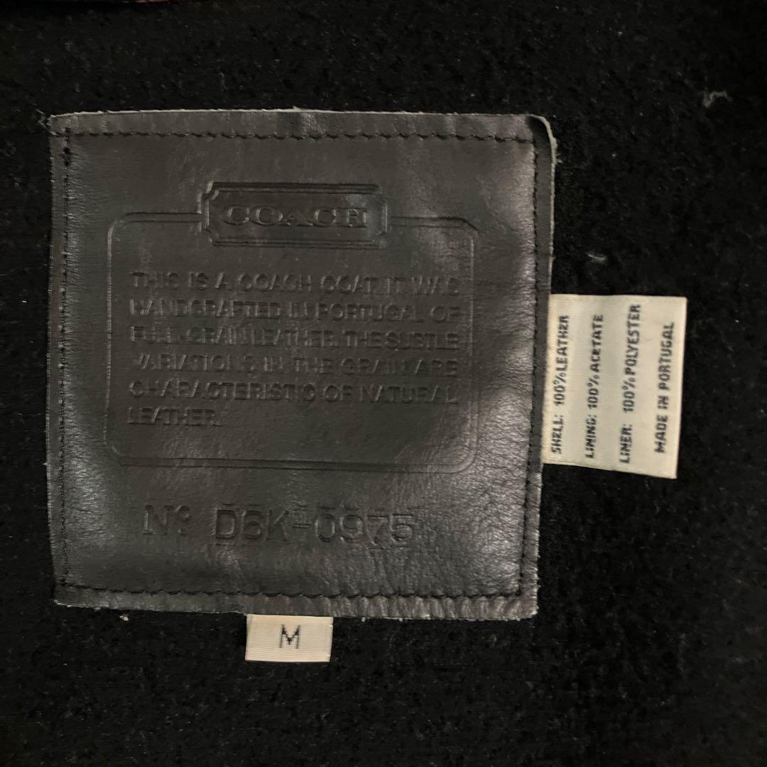 COACH ブラックレザー コート　Ｌ　牛革