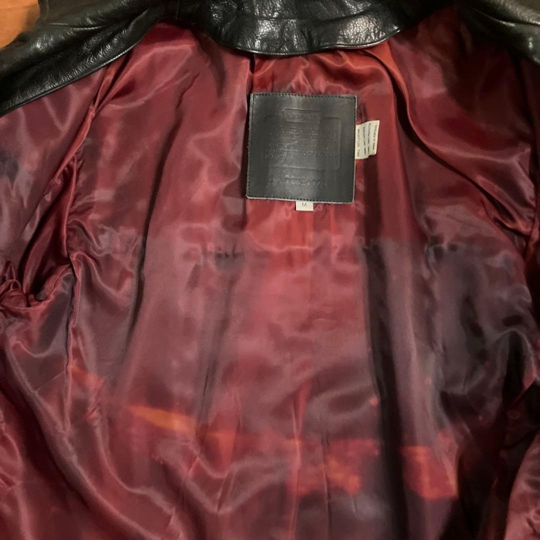 COACH ブラックレザー コート　Ｌ　牛革