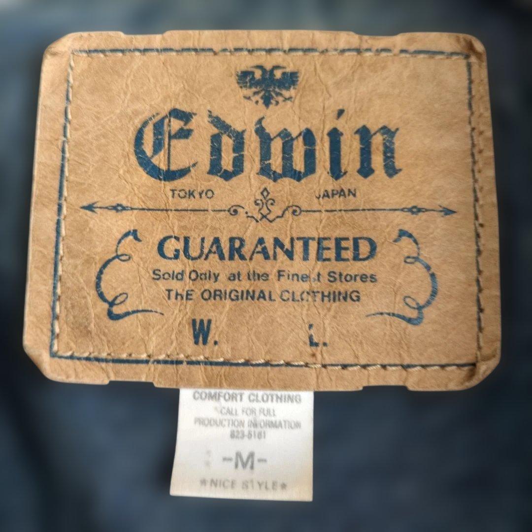 EDWIN 90s ヴィンテージ Gジャン 刺繍デニムジャケット メンズMサイズ