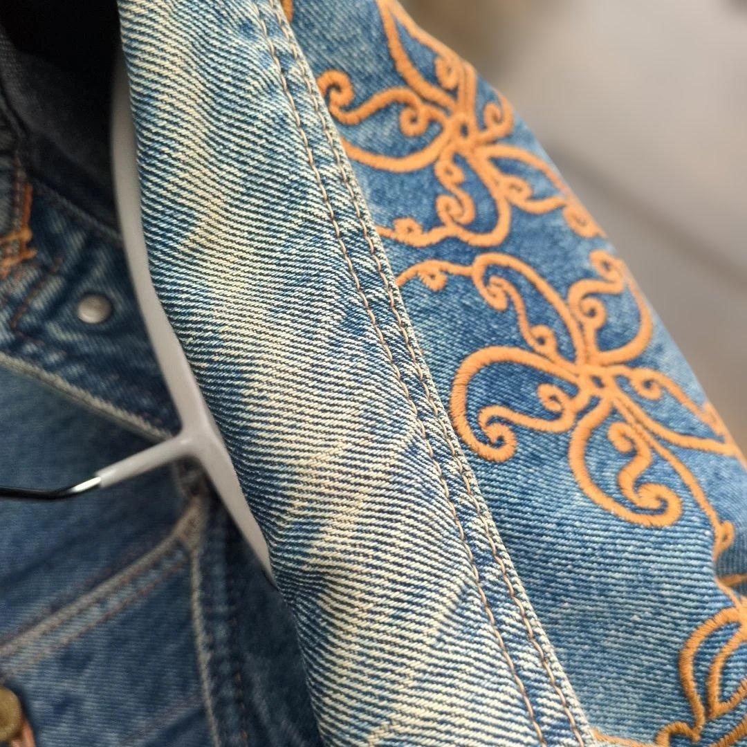 EDWIN 90s ヴィンテージ Gジャン 刺繍デニムジャケット メンズMサイズ