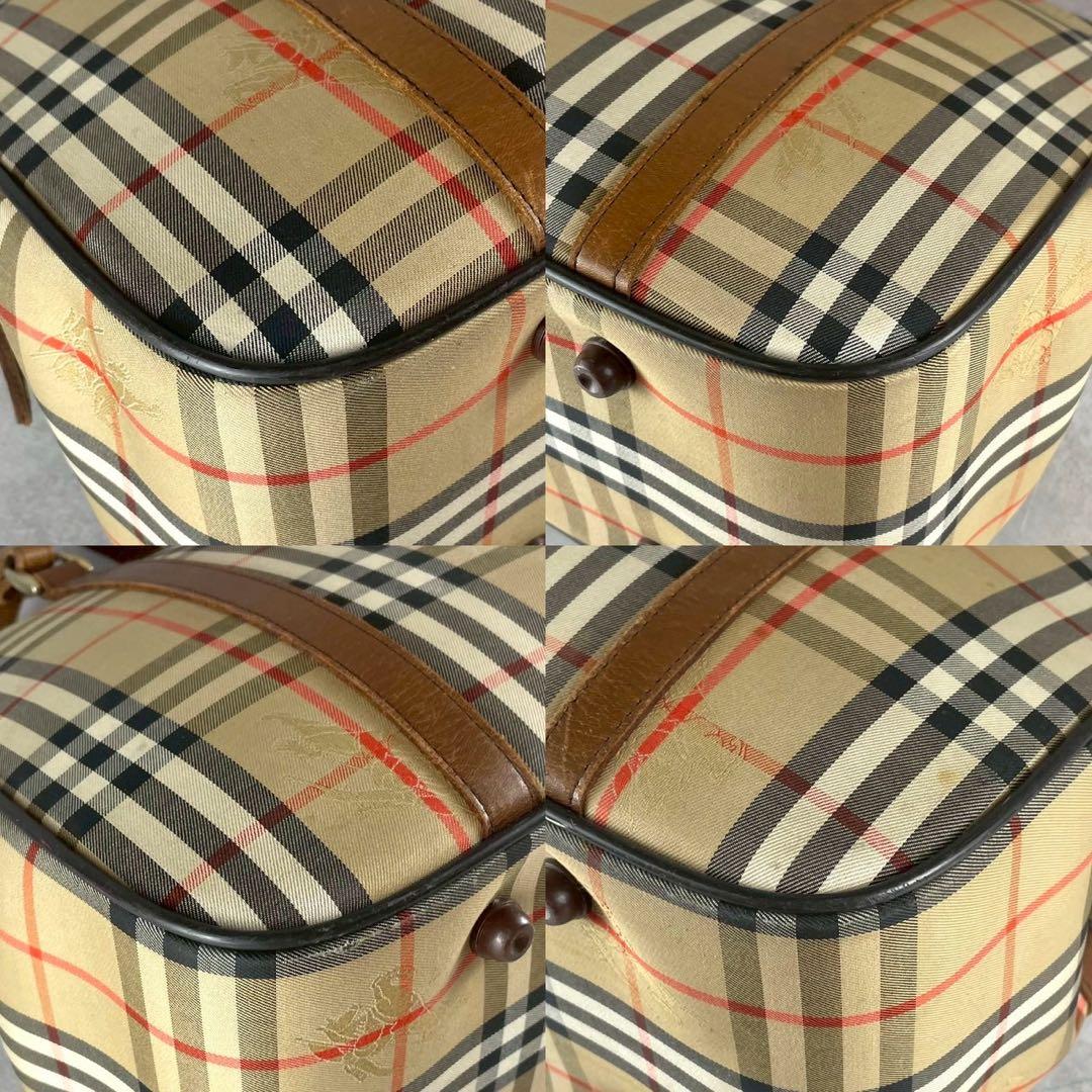 希少　バーバリー　ノバチェック　ボストンバッグ　ハンドバッグ　大容量　ホースロゴ