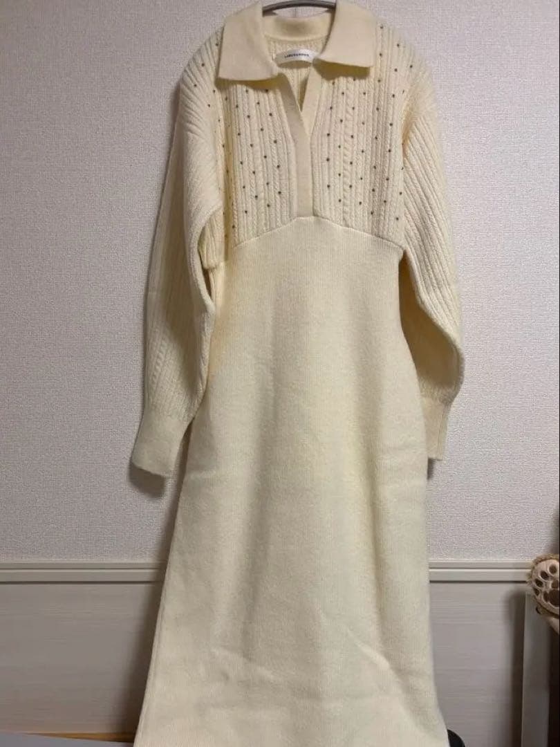 Lagunamoon ケーブルビジューIラインニットワンピース