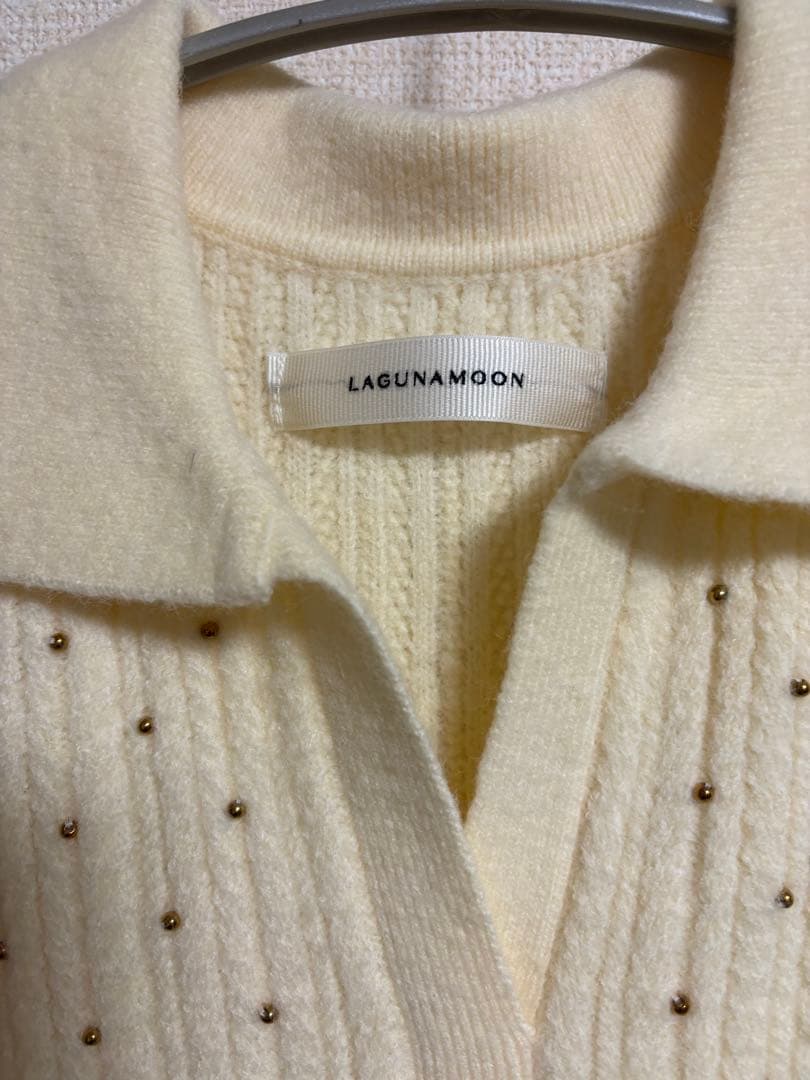 Lagunamoon ケーブルビジューIラインニットワンピース