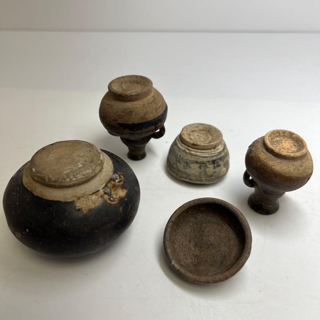 専用16世紀頃　宋胡ろく壺4点　最大h6cm 最長幅約8cm 東K8-0131①