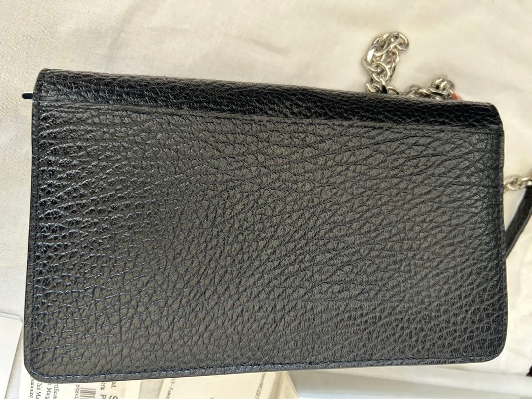 メゾンマルジェラ チェーンロングウォレット 4ステッチ 黒★