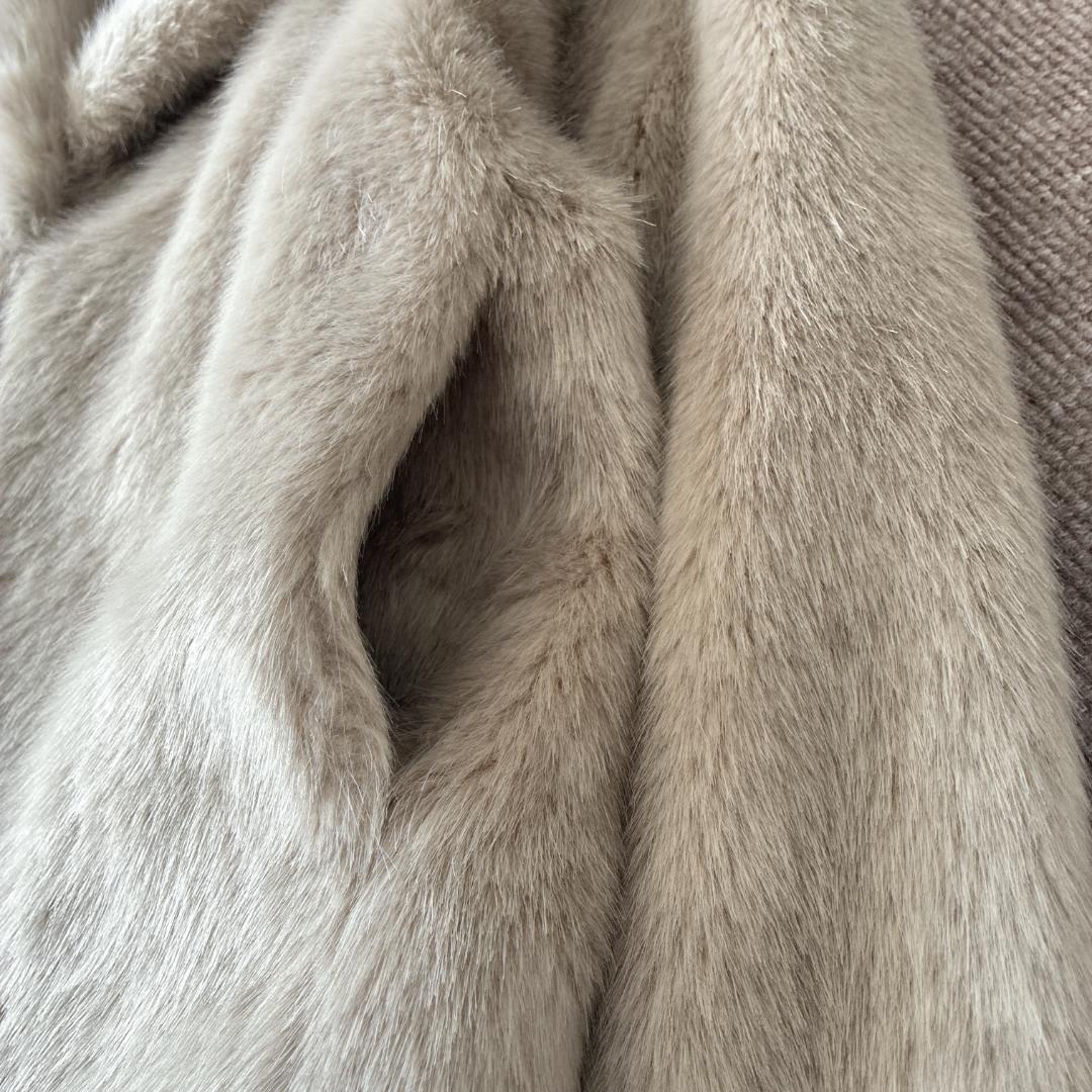 美品 近年 ルルウィルビー♡エコファー コート ジャケット ショールカラー 2