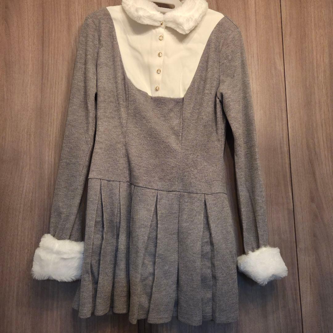 ワンピース Knit sew pleated op S