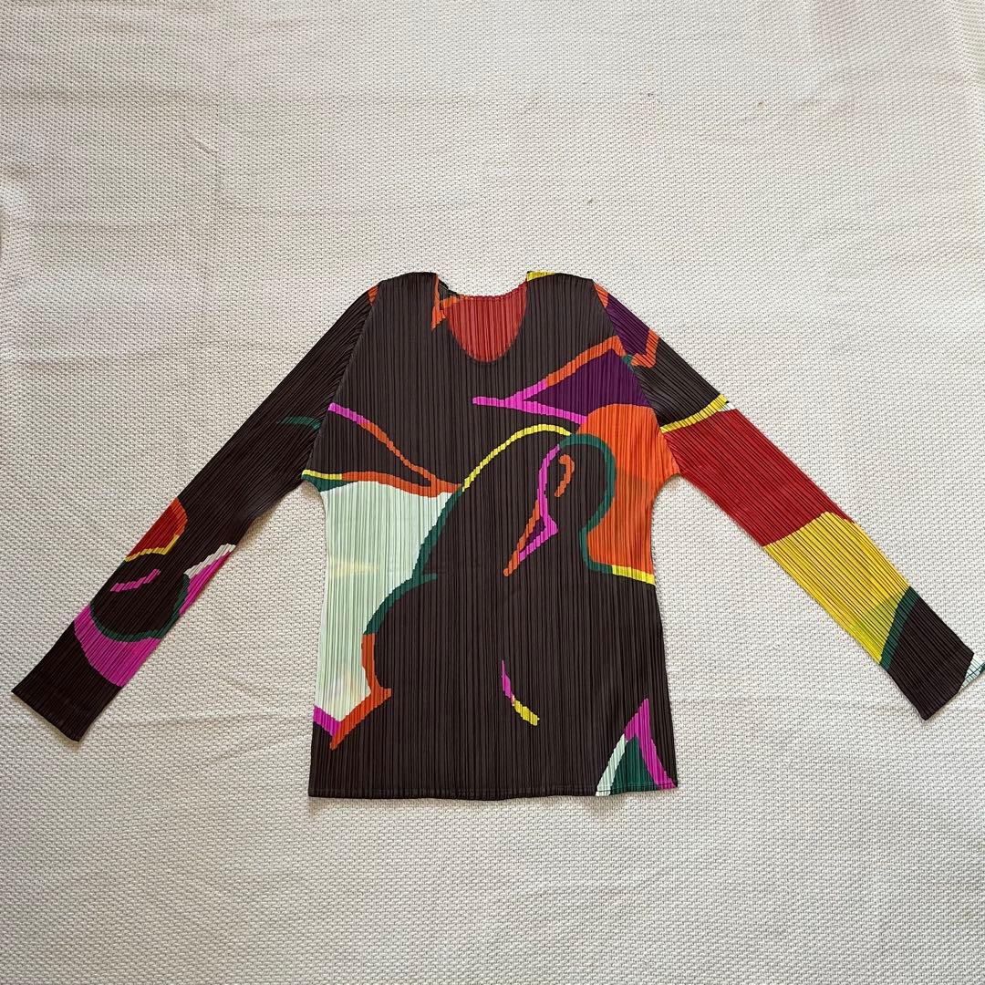 PLEATSPLEASE イッセイミヤケ トップス　カットソー　マルチカラー