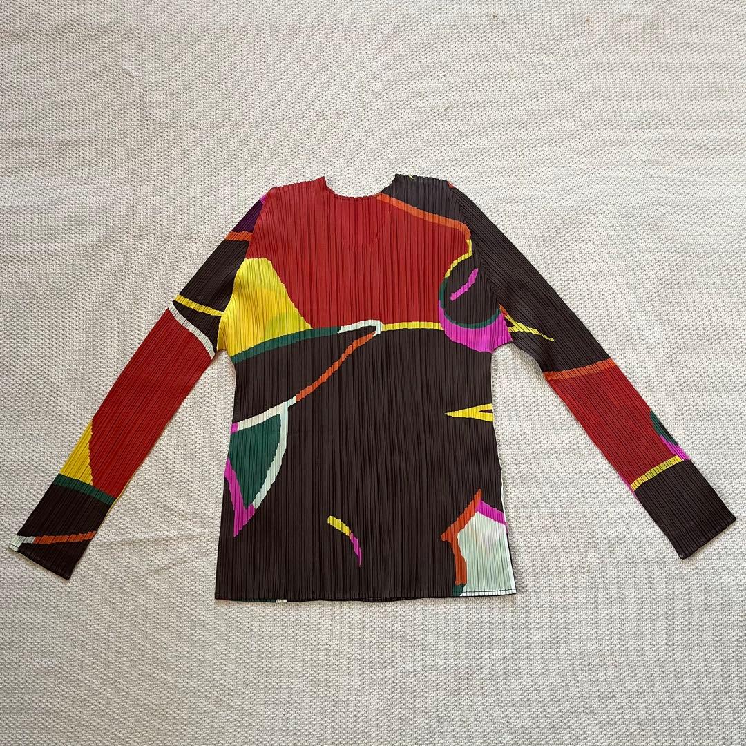 PLEATSPLEASE イッセイミヤケ トップス　カットソー　マルチカラー