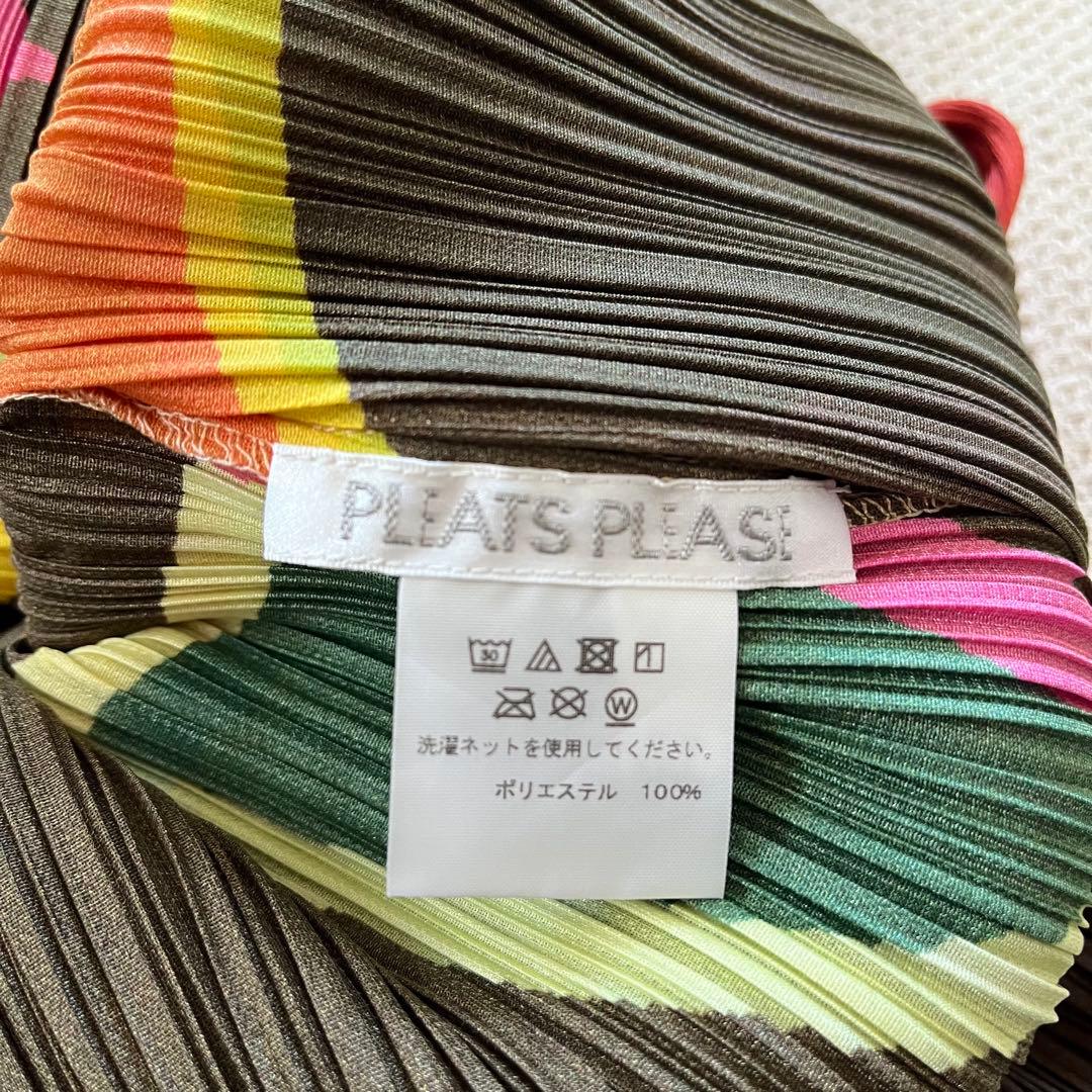 PLEATSPLEASE イッセイミヤケ トップス　カットソー　マルチカラー