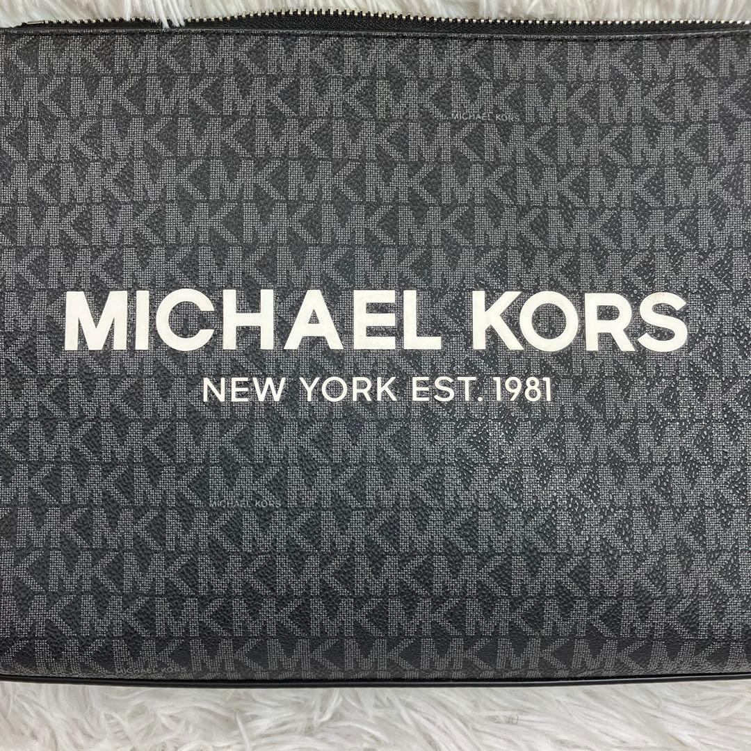 【美品】マイケルコース ロゴ　MK柄　黒　バッグ クラッチバッグ 男女