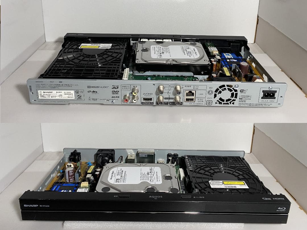 SHARP　BD-NT1200　18年製　「容量アップHDD:3TB」