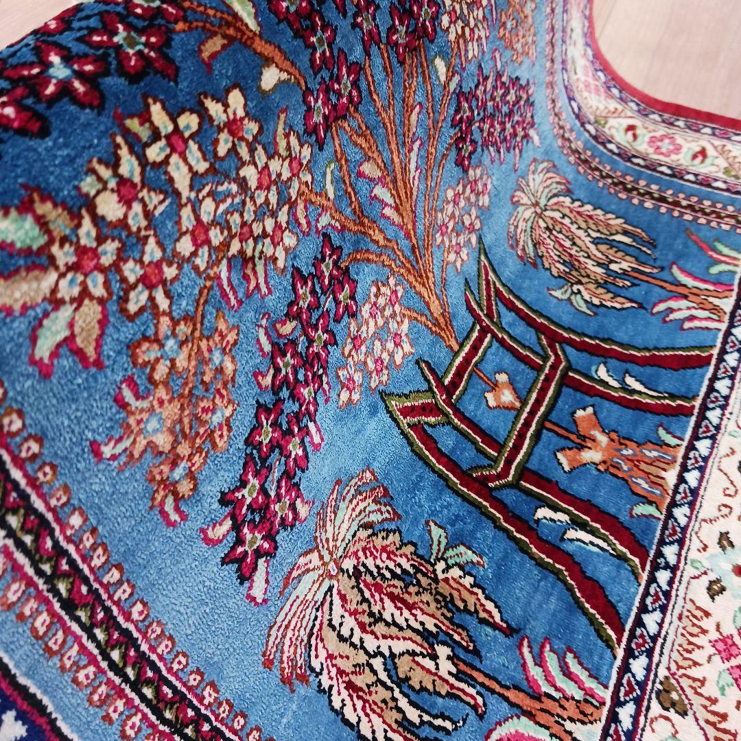 Y3200 高級ペルシャ絨毯 クム産 シルク100% 手織り100万ノット