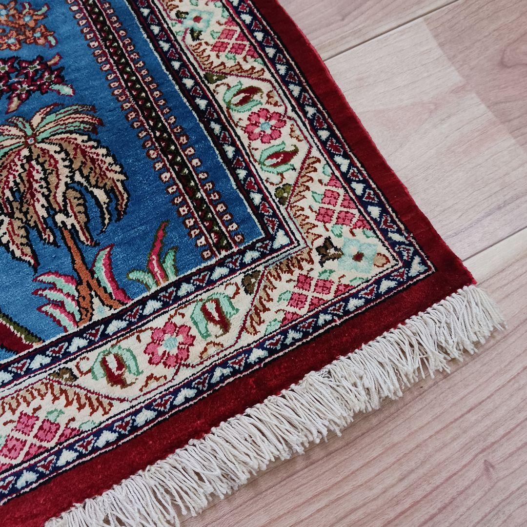 Y3200 高級ペルシャ絨毯 クム産 シルク100% 手織り100万ノット