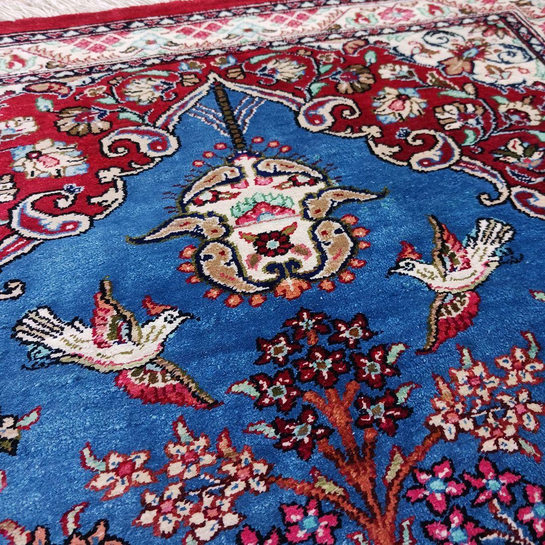 Y3200 高級ペルシャ絨毯 クム産 シルク100% 手織り100万ノット