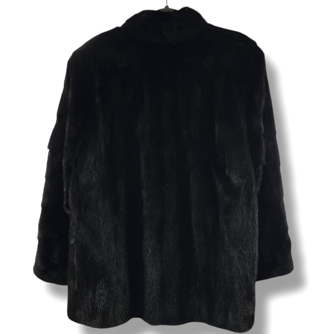 【美品】ブラックグラマ ミンク 毛皮 コート サイズ11