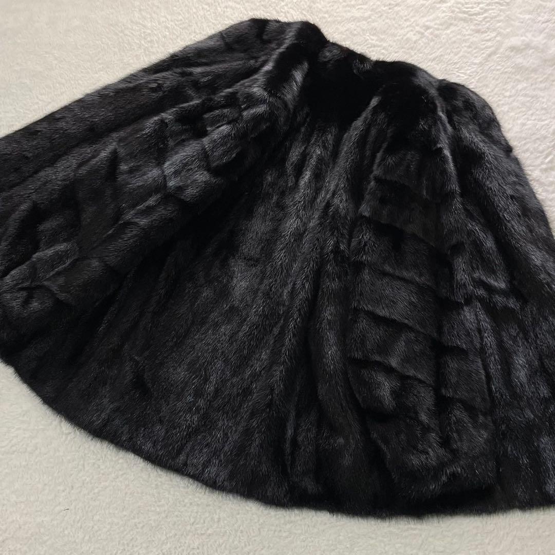 【美品】ブラックグラマ ミンク 毛皮 コート サイズ11