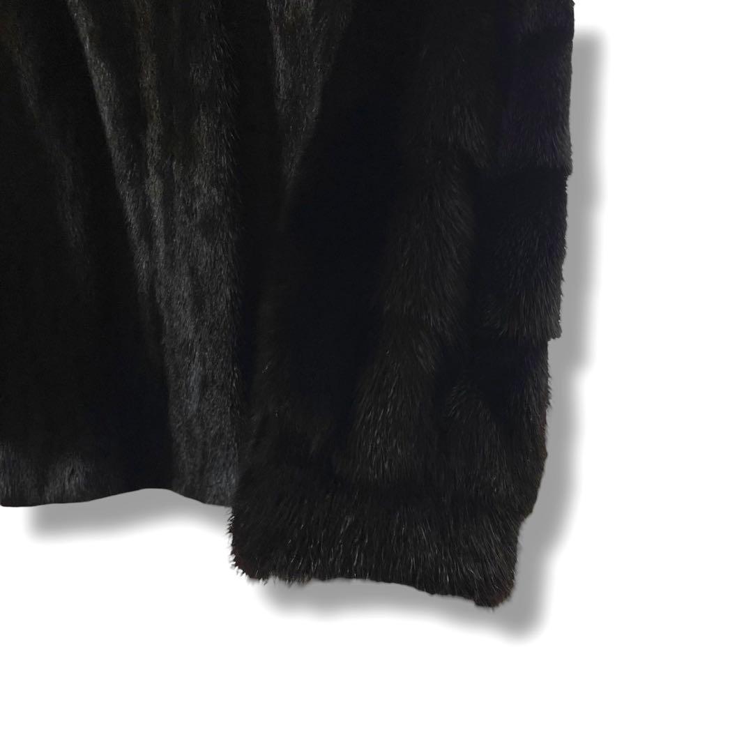 【美品】ブラックグラマ ミンク 毛皮 コート サイズ11