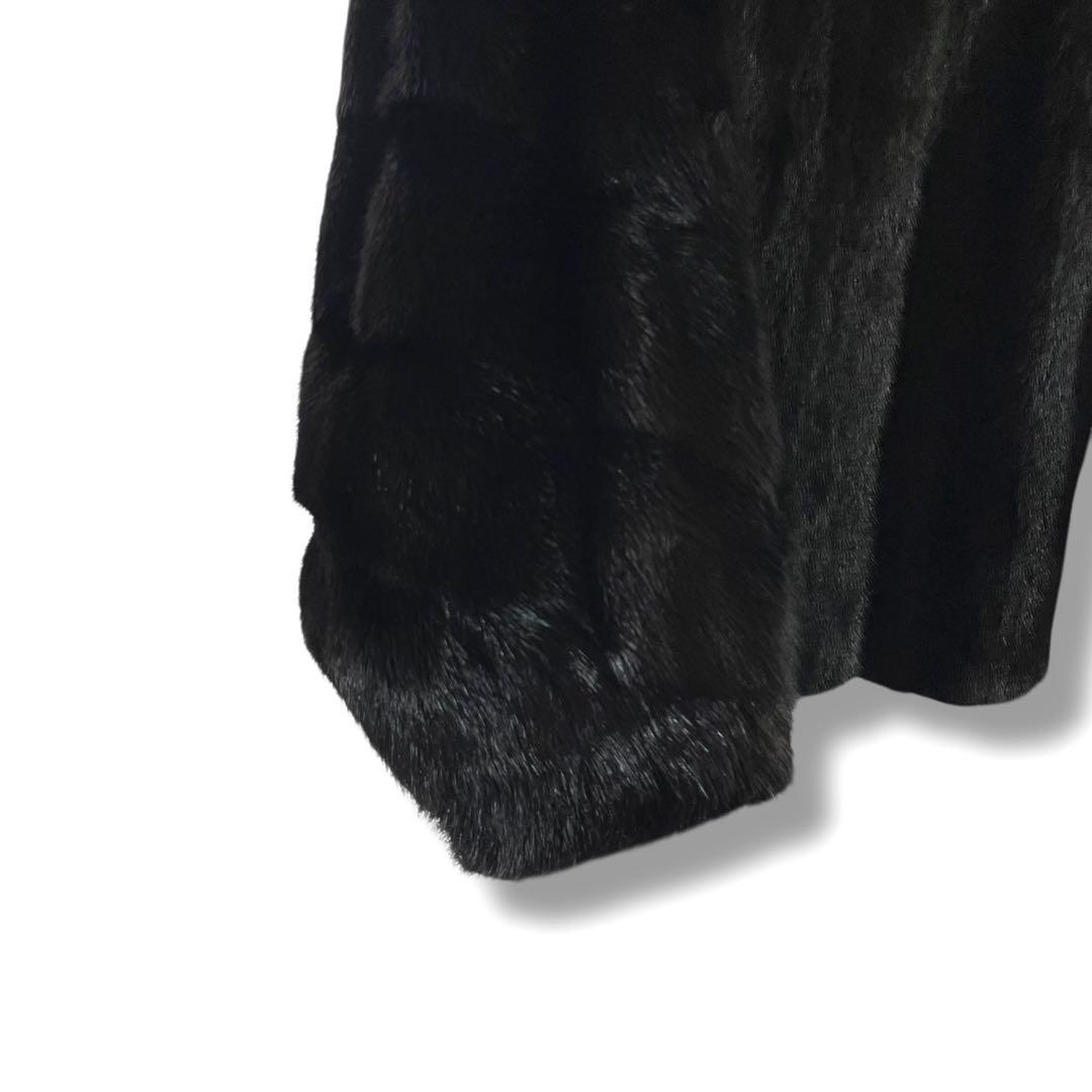 【美品】ブラックグラマ ミンク 毛皮 コート サイズ11