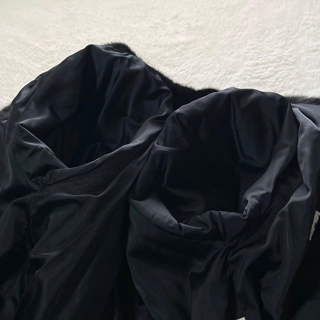 【美品】ブラックグラマ ミンク 毛皮 コート サイズ11