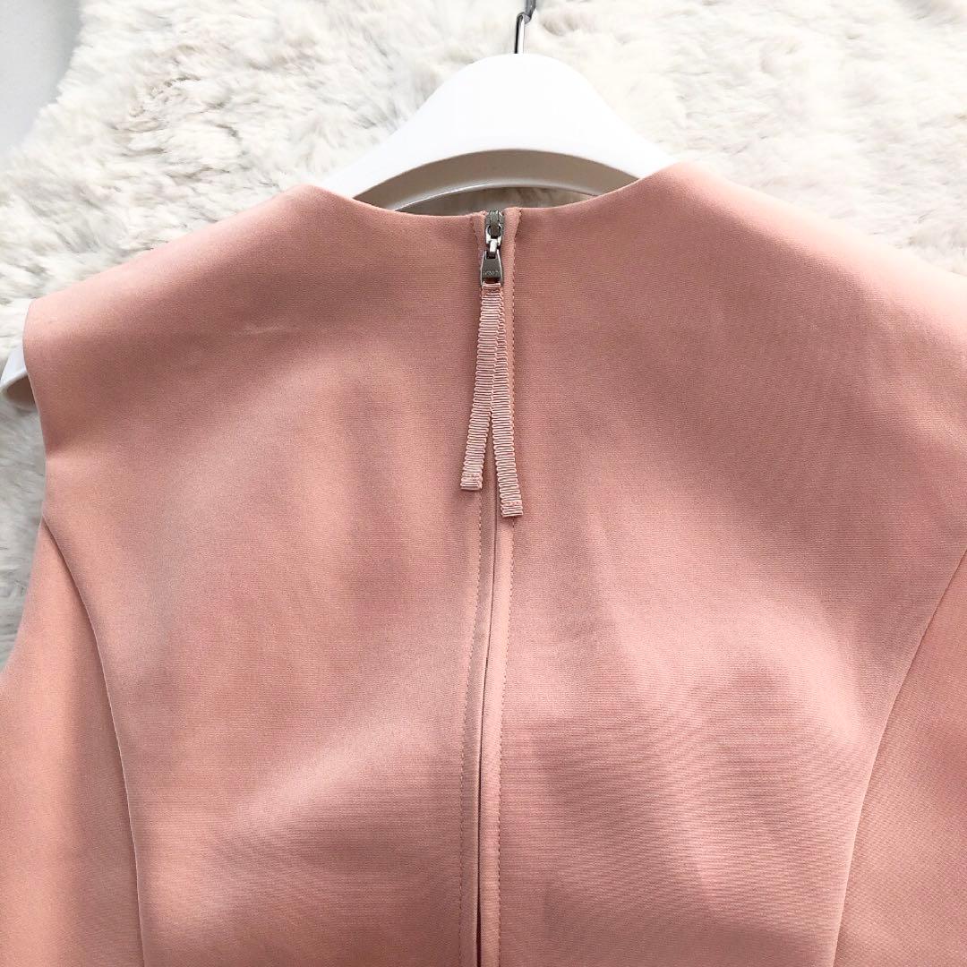 FOXEY*フォクシーニューヨーク　裾プリーツワンピース　フレア　ピンク　38