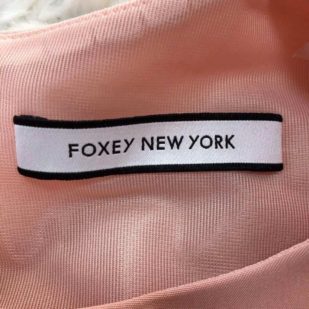 FOXEY*フォクシーニューヨーク　裾プリーツワンピース　フレア　ピンク　38