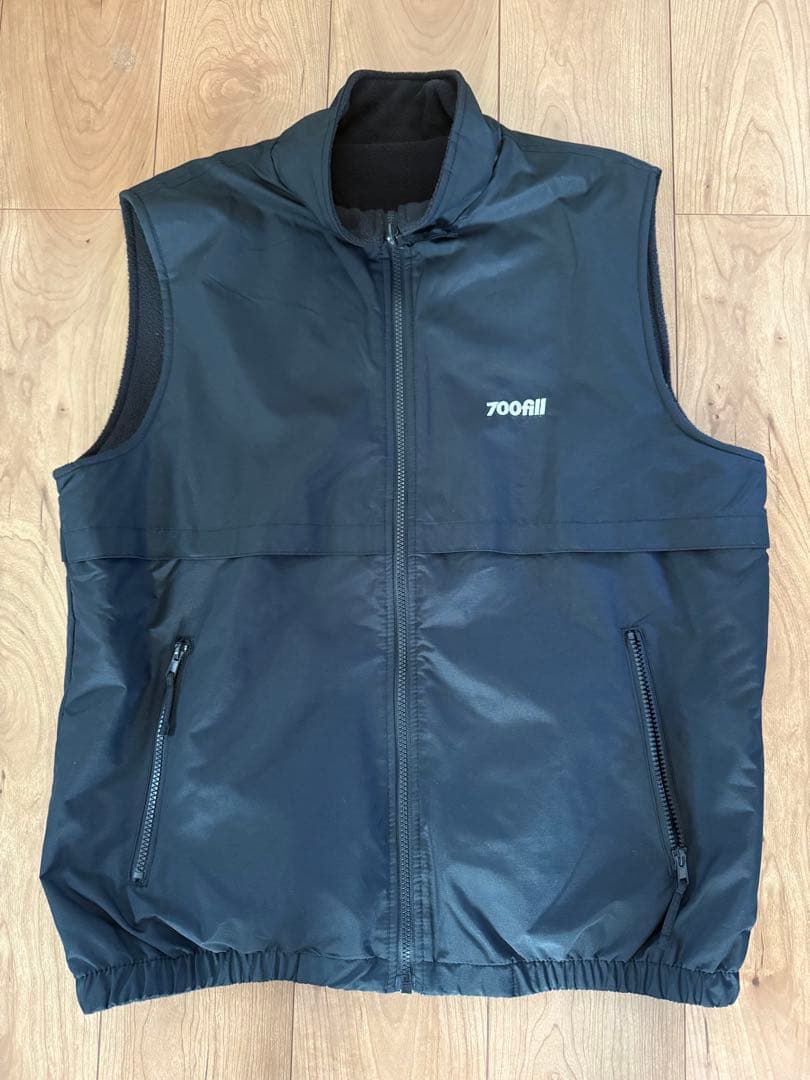 700fill リバーシブルベスト フリースベスト ブラック Mサイズ