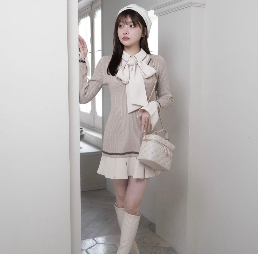 シャツドッキングプリーツワンピース