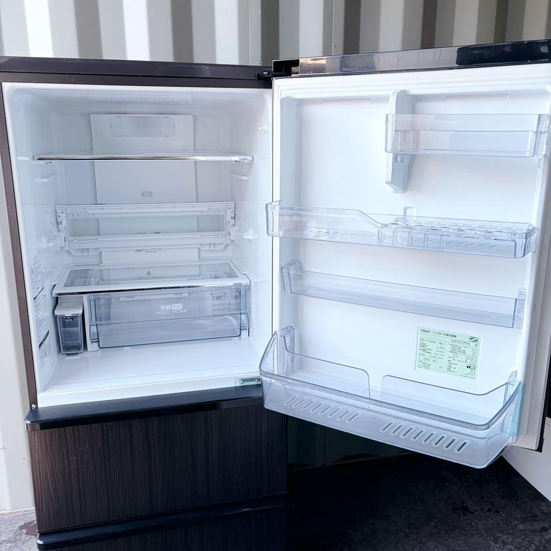 運搬取付無料！ウッディブラウン純正AQUA旬鮮チルドおしゃれ冷蔵庫！完動超美品！