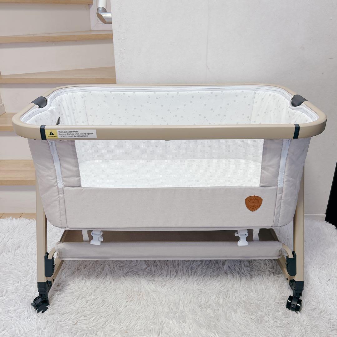 HZDMJベビーベッド 折りたたみ式 付属品完備 説明書 収納袋付　カバー洗濯済