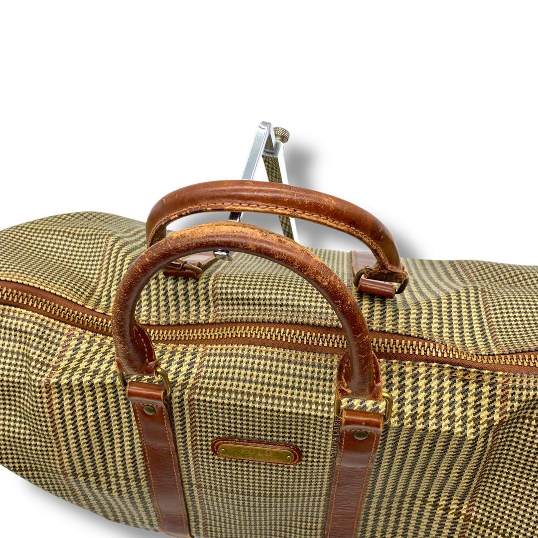 ポロ　ラルフローレン　千鳥柄　ボストン　ハンドバッグ