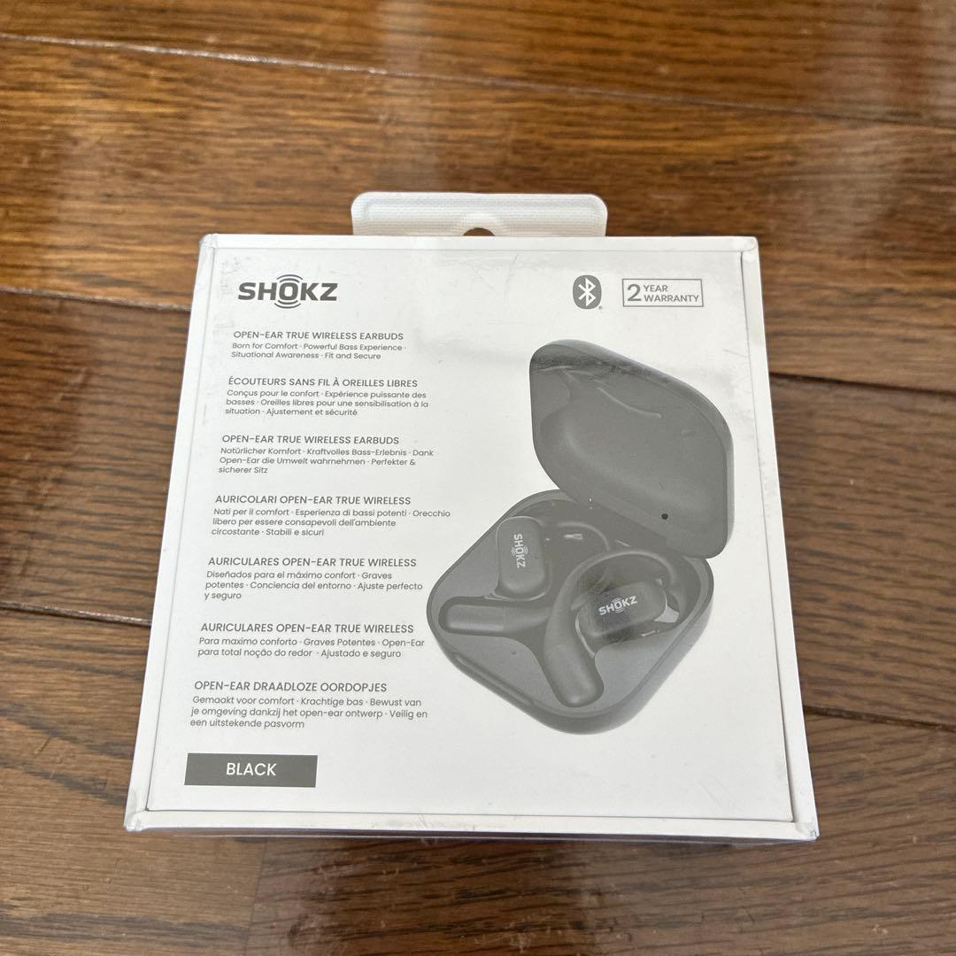 【2年保証】SHOKZ OPENFIT ブラック ワイヤレスイヤホン