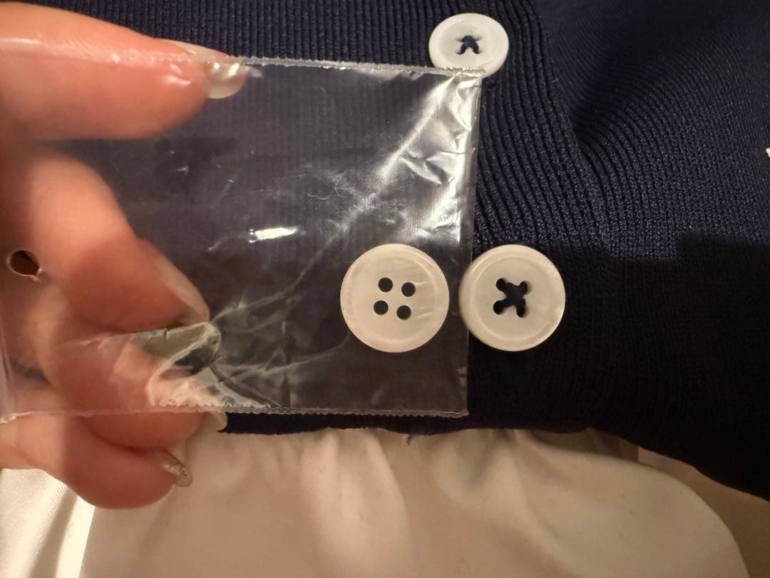 Bibiy. フリル付きネイビーポロシャツ 半袖【正規品】