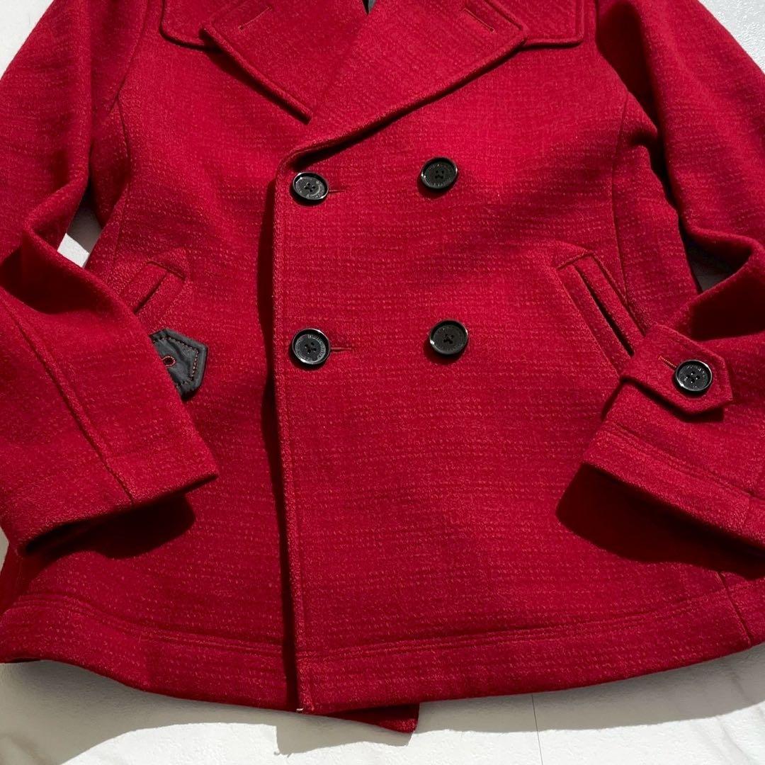 【極美品✨】バーバリーブラックレーベル ピーコート ダブル 希少 赤 M