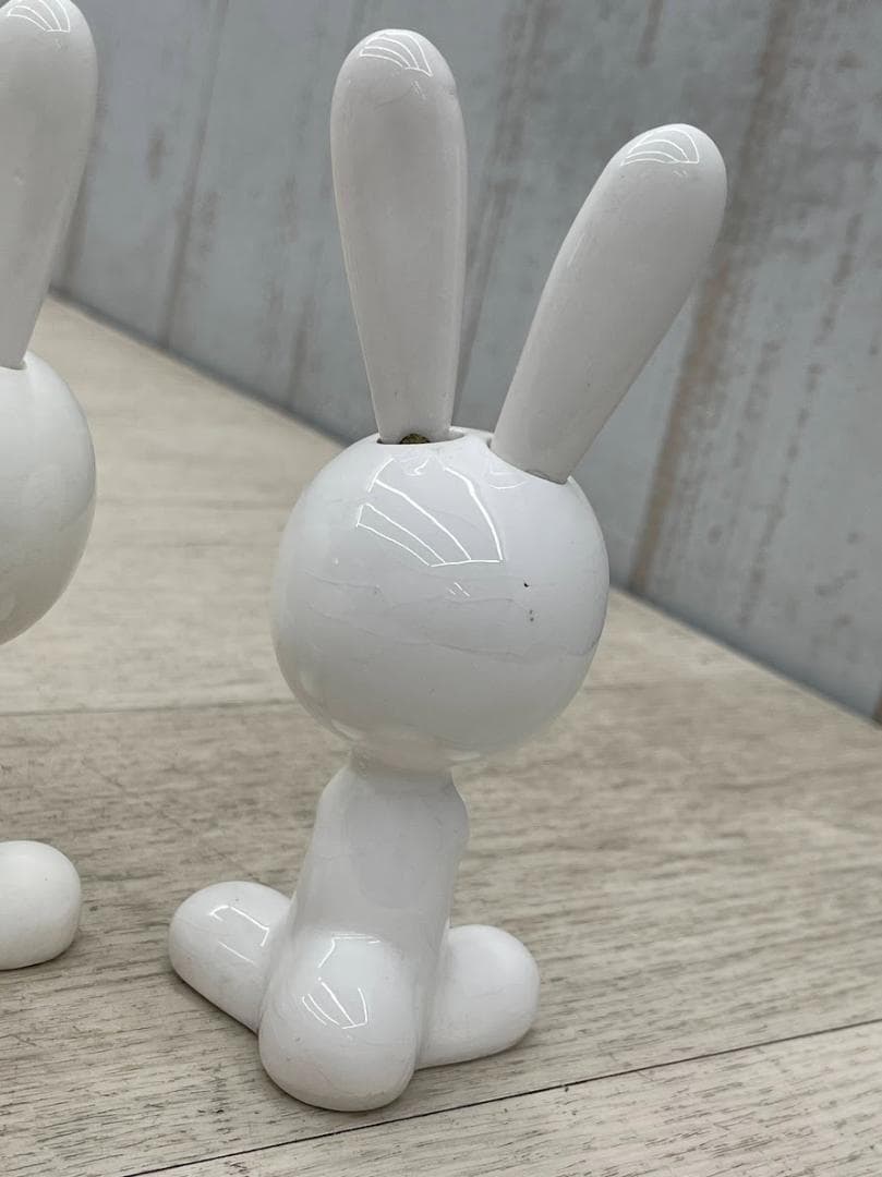 昭和レトロ 内藤ルネ うさぎ フォークスタンド 陶器製 2点 RUNE