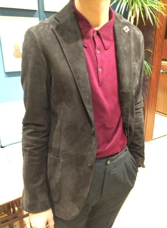 定価12.8万 洒脱 LARDINI ラルディーニ スエード ジャケット 48