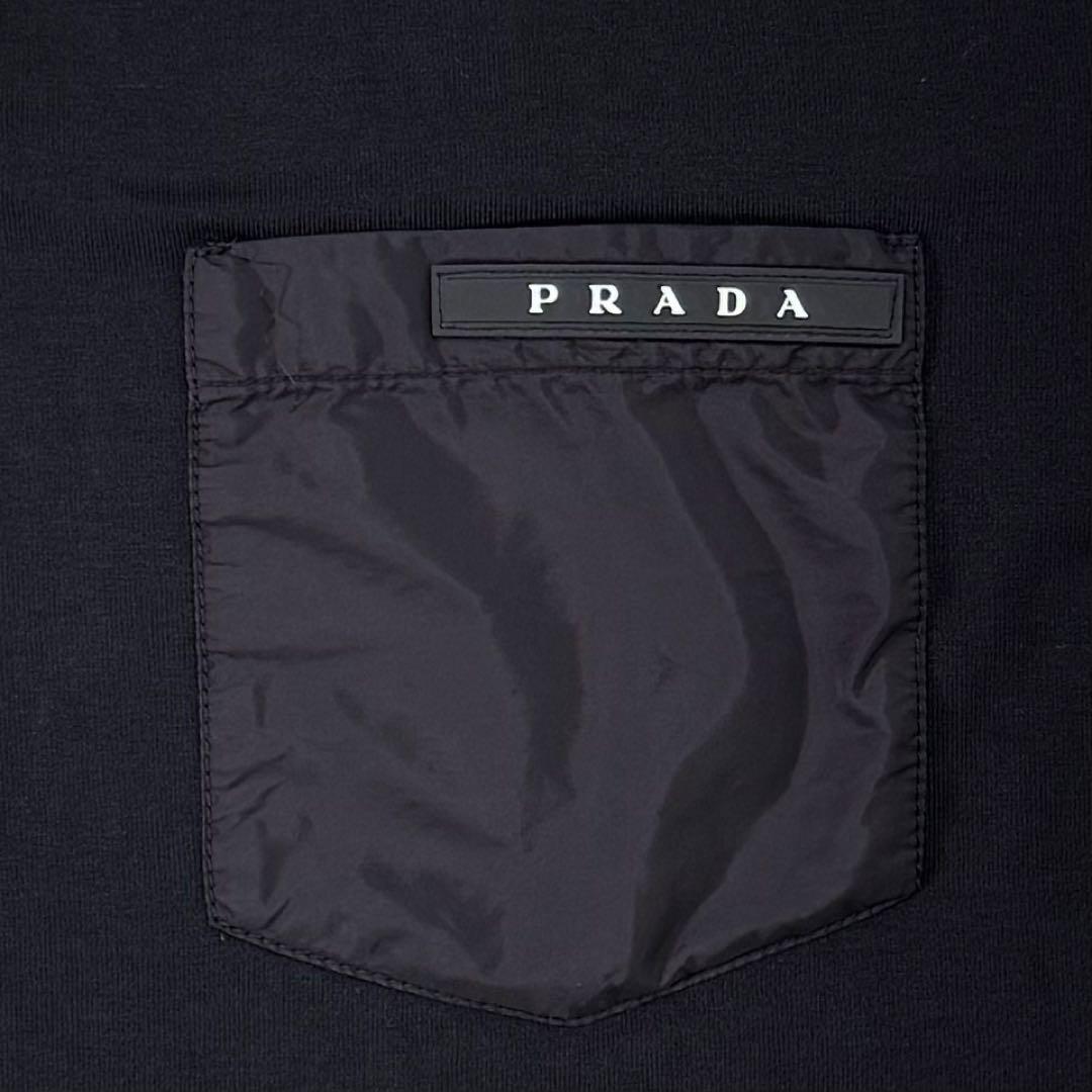PRADA プラダ 胸ポケ ロゴ ポロシャツ XXL ブラック