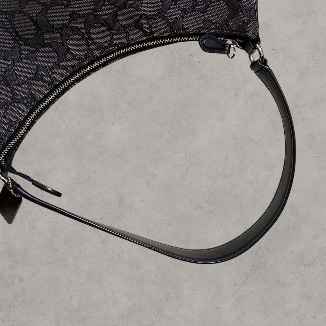 極美品 COACH コーチ シグネチャー ホーボー ハンドバッグ ワンショルダー