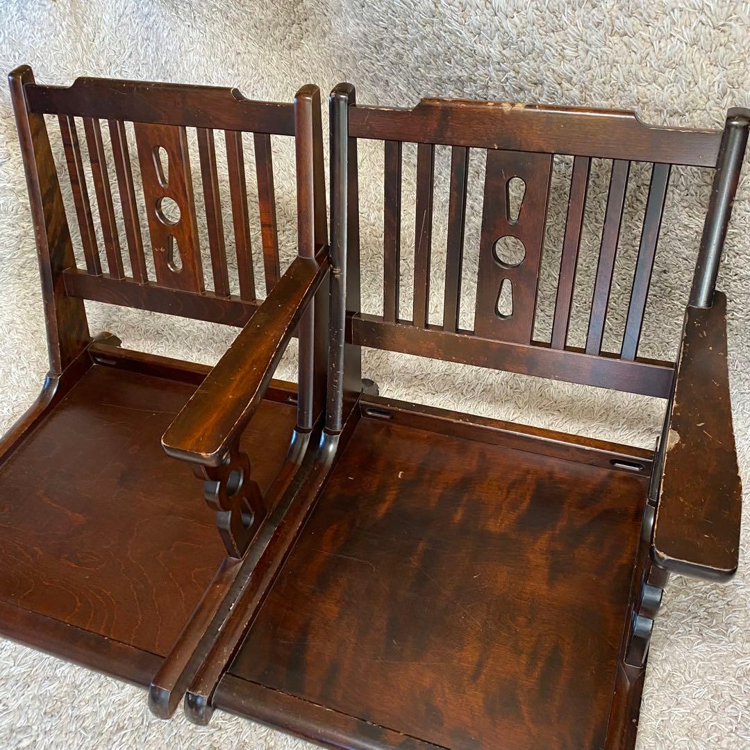 北海道民芸家具　片肘付き　座椅子　高級　二脚セット　ヴィンテージ　アンティーク