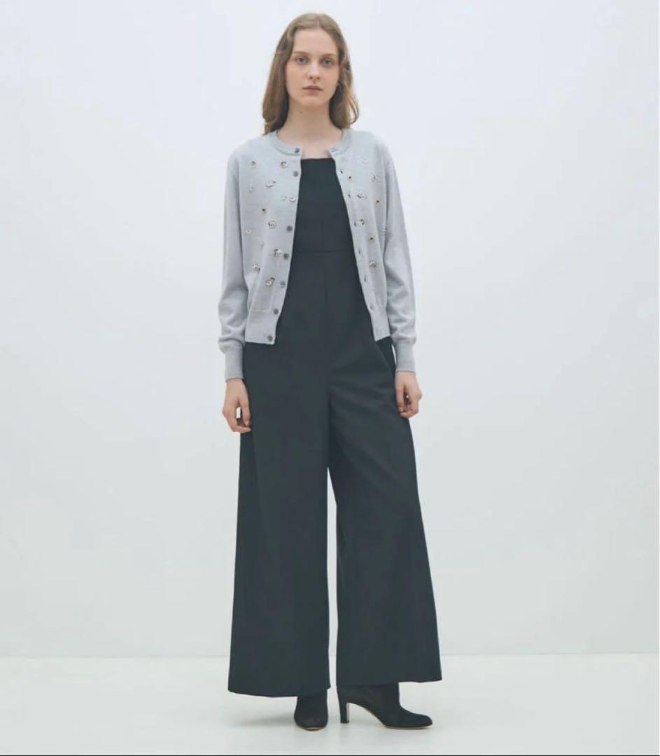 【MACPHEE】ウールビジュー クルーネックカーディガン