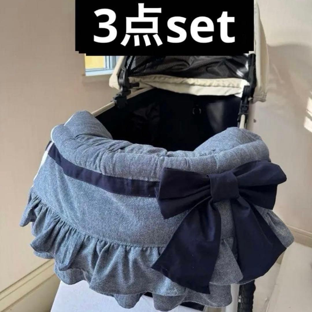 マロン　コンフォーター　リボン、枕　あごのせ　カートクッション