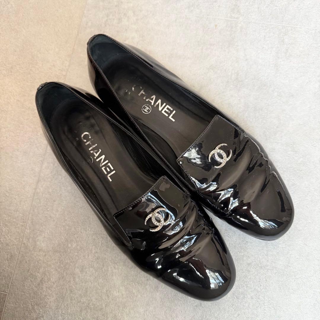 CHANEL シャネル　ローファー　ココマーク　オペラシューズ　黒　36
