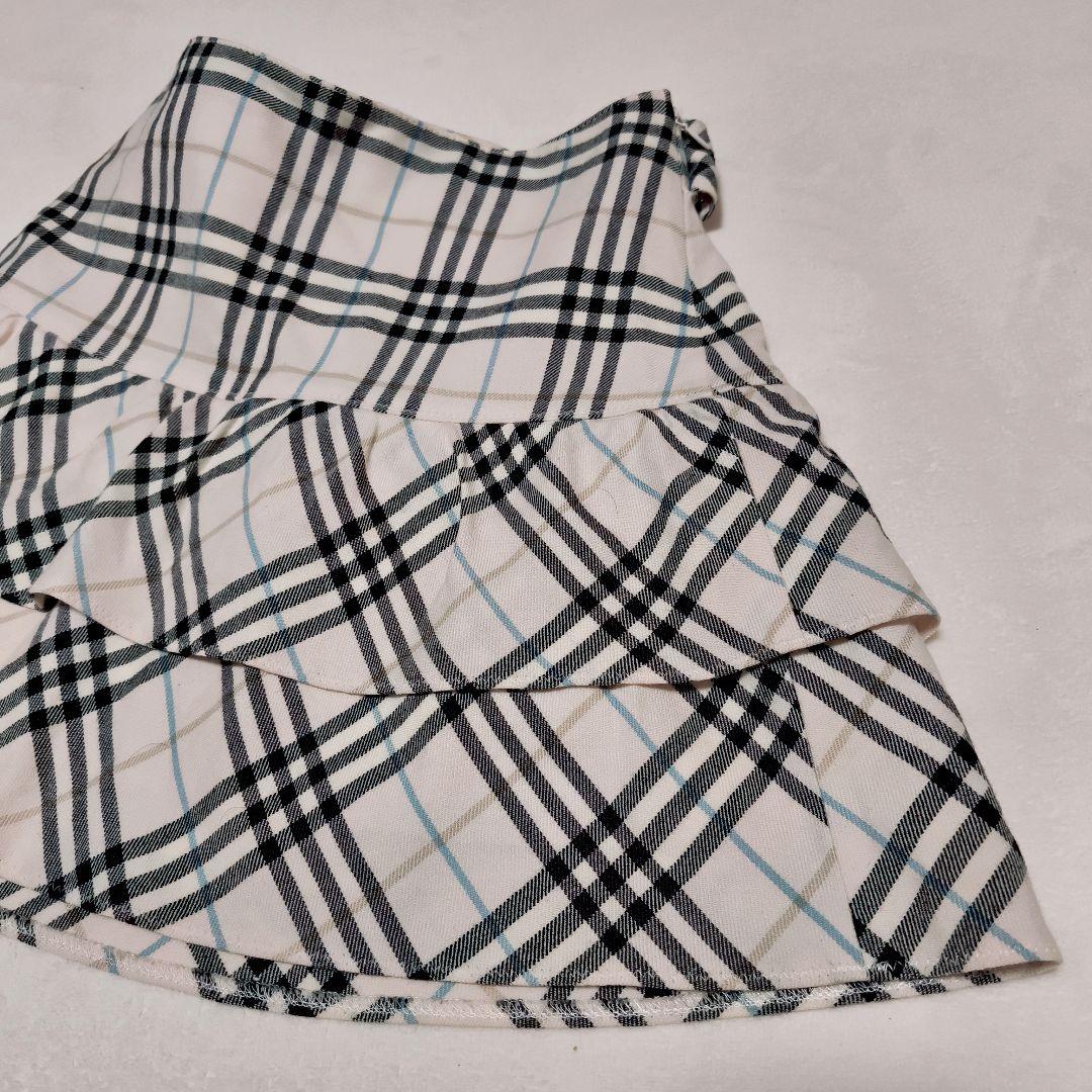 BURBERRY　ブルーレーベル　ノバチェック柄　ミニスカート リボン付