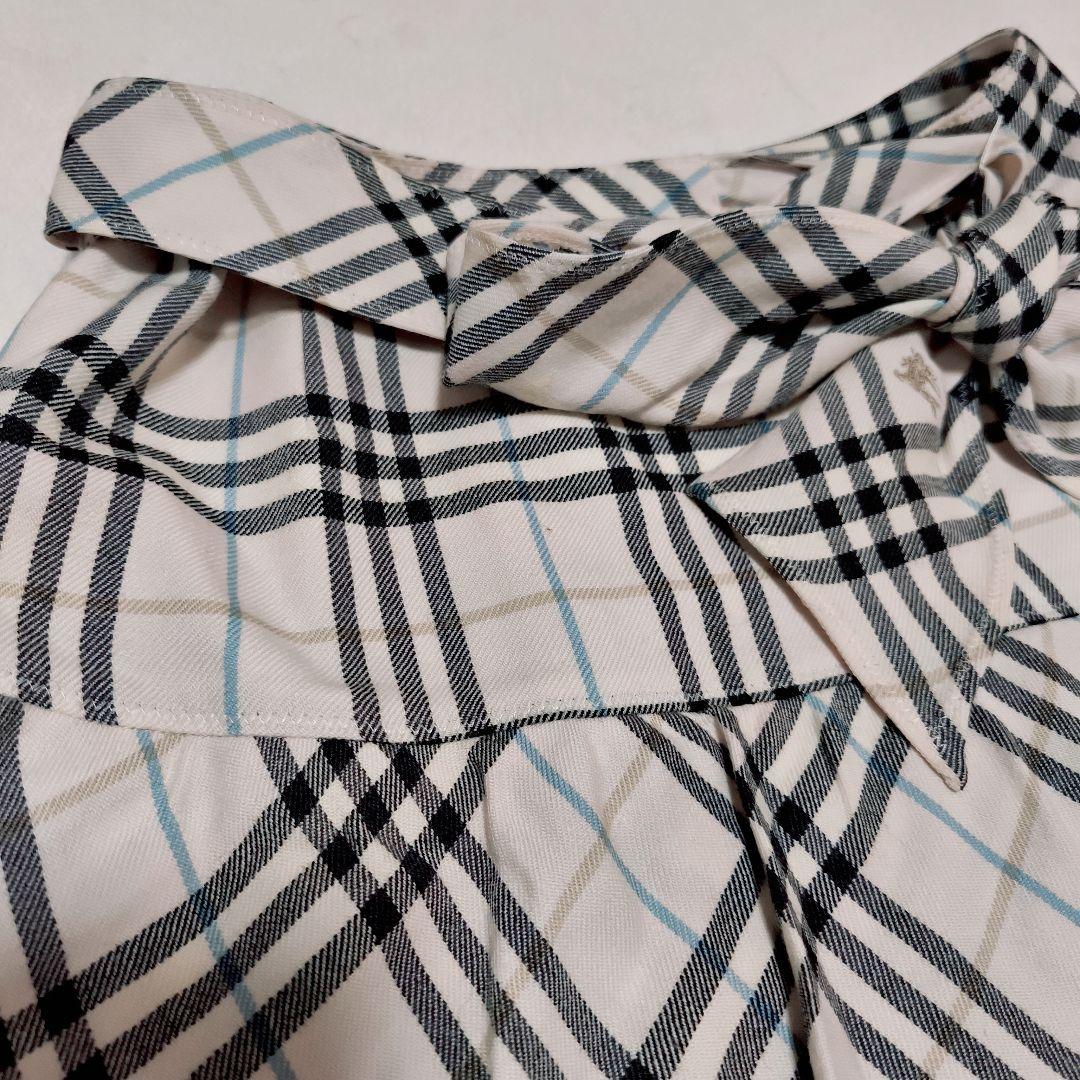 BURBERRY　ブルーレーベル　ノバチェック柄　ミニスカート リボン付